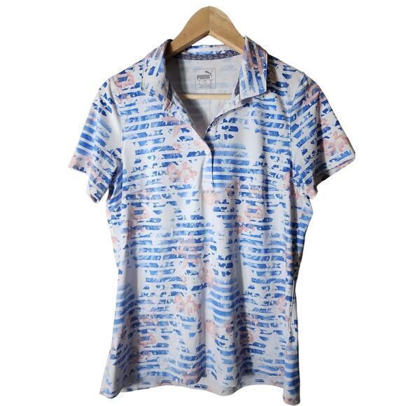 PUMA Women's Blue Peach Active Athletic Golf Top Polo SZ M - Picture 1 of 8